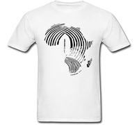 JUNKOU Men's Graphic Africa Abstract T Shirt Short Sleeve White White XXL