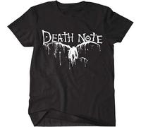JUNKOU Men's Graphic T Shirt Funny Shirt Short Sleeve Men Casual Death Note Anime Manga Men's Fashion Black L