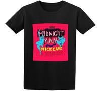 JUNKOU Men's Nick Cave Midnight Man T-Shirt Casual Graphic Tops Black 3XL