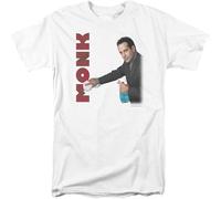 JUNKOU Monk t-Shirt American Comedy Drama TV Detective Adrian Monk Graphic tee White M