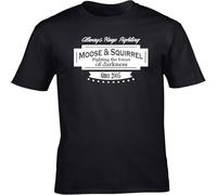 JUNKOU Moose & Squirrel Family Business Since 2005 Unisex Short Sleeve t-Shirt Black L
