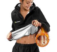 Junlan Sauna Suit for Women Sweat Jacket Gym Workout Vest Sweat Suits for Women