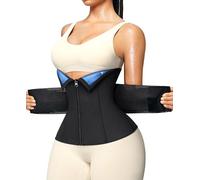 Junlan Sweat Waist Trainer for Women - Sauna Waist Trimmer for Working Out, Blue, Large