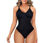 Junlan Women Shapewear Bodysuit Tank Tops Seamless Waist Trainer Vest Tummy Control Full Body Shaper(Black,XL-2XL)