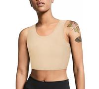 Junlan Women Transgender Tomboy FTM Elastic Chest Binder Bra Pullover Tank Top(Beige,4XL)