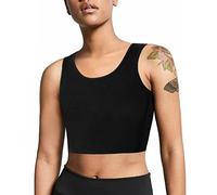 Junlan Women Transgender Tomboy FTM Elastic Chest Binder Bra Pullover Tank Top(Black,L)