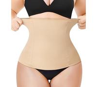 Junlan Women Waist Trainer Corset Shapewear Tummy Control Body Shaper Waist Cincher Slimming Girdles Underwear (Beige,L)