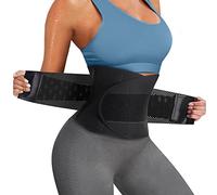 Junlan Womens Waist Trainer Corset Tummy Control Girdle Band Slimming Body Shaper Sauna Sweat Workout Belt(Black,M)