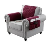 JUNLEBUYI Armrest Cover, Backrest Cover for Recliner Sofa Waterproof Recliner Chair Covers Nonslip Washable Armchair Slipcover Furniture Protector for Recliner Chair Sofa (Wine Red#,3 Piece)
