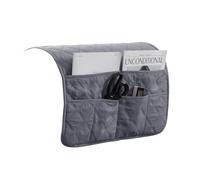 JUNLEBUYI Sofa Chair Armrest Storage Organizer, 6 Pockets, Non-Slip Couch Recliner Remote Control Holder Waterproof Sofa Arm Tidy Hanging Storage Bag Holder Pouch for Phone Books Glasses (Grey#,1pcs)