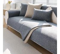 JUNLEBUYI Sofa Cover, Cotton Linen Couch Covers, Universal Sofa Covers 2 Seater / 4 3 1 Seater, L Shape Sofa Cover, Non Slip Sofa Cover, Sofa Slipcovers for Sofa Protector (70×180cm,Dark Gray)