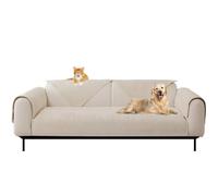 JUNLEBUYI Sofa Covers 4 3 2 1 Seater, Waffle Couch Covers Comfortable Universal Cushion/Arm Covers Non-Slip L Shape Corner Sofa Slipcovers for Dogs Pets Cats (90×160cm,Beige)