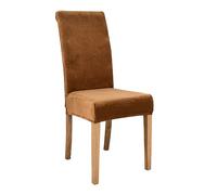JUNLEBUYI Thick Velvet Dining Room Chair Covers, Super Soft Stretch Chair Slipcover, High Back Chairs Cover Elastic Washable XL Chair Protector for Hotel,Ceremony,Banquet,Restaurant (Camel,XL 1pcs)