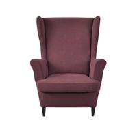 JUNLEBUYI Wingback Chair Covers 2 Piece Set, Stretch Strandmon Chair Cover, Soft Jacquard Wing Back Chair Cover, Solid Color Wingback Armchair Covers for Living Room Bedroom Hotel(Coffee)