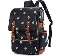 Junlion Slim Laptop Backpack College Student School Bag Travel Rucksack Daypack Daisy Black