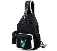 Junlion Sling Bag, Crossbody Shoulder Bag for Mens Women Multipurpose Daypacks Chest Bag Ghost Hand