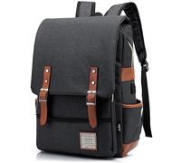 Junlion Unisex Business Laptop Backpack College Student School Bag Travel Rucksack Daypack with USB Charging Port Black