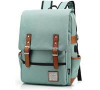 Junlion Unisex Business Laptop Backpack College Student School Bag Travel Rucksack Daypack with USB Charging Port Green
