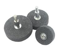JUNLIXN 3 Pcs Mounted Stone Grinding Wheels, 1/4-Inch Shank, 40mm/50mm/60mm Diameter, Aluminium Oxide, Medium Grit, Compatible with Rotary Tools, Drill, Grinder