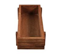 Junluck Wooden Rectangular Planter Box, 1 Pcs, Indoor/Outdoor, Brown, S Size, Rustic Style, Floral Theme, Durable, Perfect for Succulents, Herbs, and Shallow Plants