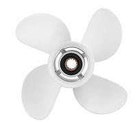 Junlucki Boat Propeller for Yamaha, 10 3/8x13in 4 Blades Outboard Propeller Aluminum Alloy Marine Outboard Propeller RH Turning Point Propeller Boat Propeller Replacement for Yamaha 25-60HP Engine