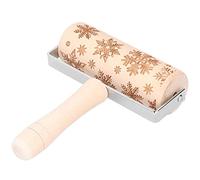 Junlucki Embossed Rolling Pins, Easy To Clean Dough Roller, Multi-Purpose Christmas Pattern for Cooking Pastry Baking(Big snowflake)