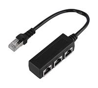 Junlucki Ethernet Splitter, Ethernet Extension Cable Adapter Network Adapter Ethernet Adapter, RJ45 1 to 3 1 Male To 3 Female Port Plug and Play for TV BOX Router