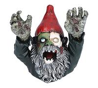 Junlucki Zombie Dwarf Garden Statue, Halloween Horror Gnome, Evil Scary Dwarf Sculpture, Outdoor Decoration, Resin Material, Solid Color, Floor Mount, Wipe Clean Care