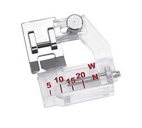 JUNMEIDO Sewing Machine Presser Foot 5mm to 20mm Adjustable Bias Binder Foot Binding Sewing Foot for Most Low Shank Snap-on Feet Sewing Machines of Brother,Janome,Singer,Juki,Babylock,Elna and More