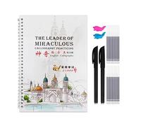 JUNMIN English copybook pen for adult students to copy calligraphy artifact Italian italic English groove practice calligraphy and Chinese characters learning 2 volumes can be reused