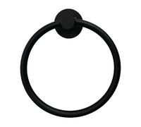 JUNMOXIAO Self Adhesive Towel Ring for Bathroom, Stainless Steel Adhesive Hand Towel Holder, No Drilling Modern Hand Towel Hanger, Brushed Black Ring