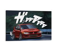 JUNNA JDM Sport Car Poster for Mitsubishi Lancer EVO Racing Car Decorative Painting Canvas Wall And Art Picture Family Bedroom Decor 12x18inch(30x45cm)