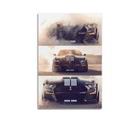 JUNNA Sport Car Poster for Ford Mustang Shelby GT500 Racing Car Decorative Painting Canvas Wall And Art Picture Family Bedroom Decor 12x18inch(30x45cm)