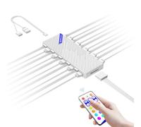 JUNNASALIKER 10Port Fan Control Adapter High Efficiency Supports Speed Adjustable And 3Pin ARGB Fans PC Case Cooling Easy Connection