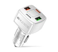 JUNNASALIKER 38W USB C Car Charging Adapter With 4 Port Quick Charging Adapter For Phones And Earphones Traveling Need