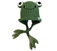 JUNNASALIKER Cute for Frog Shape Knitted Hat Cold Hat Beanie Cap Warm for Fall Winter Daily W Green