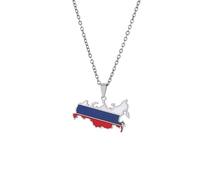 JUNNASALIKER Necklace, Russia Map Necklaces Pendant Necklaces Russia Flag Necklaces Russian Jewelry