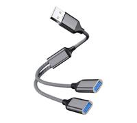 JUNNASALIKER Nylon Braided USB Power Splitter Cable USB Adapter For Charging/Data Transfer Flexible Joint Extends Using Time