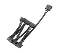 JUNNASALIKER Portable 15Pin Male To Big 4Pin Female 15Pin Power Extension Cable 1 To 3/4/5/6 4Pin Power Cable For PC Desktop