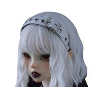 JUNNASALIKER Punk Rivet Headband PU Spiked Hair Hoop Gothic Rock Headwear for Cosplay Unisex Rock Spiked Headwear Accessory