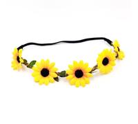 JUNNASALIKER Unique Floral Wreath Daisy Hair Accessories Elastic Flower Headband Headwear for Festivals and Weddings Halloween Party