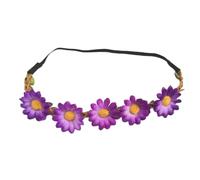 JUNNASALIKER Unique Floral Wreath Daisy Hair Accessories Elastic Flower Headband Headwear for Festivals and Weddings Halloween Party