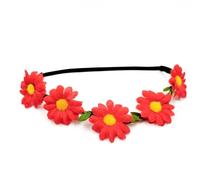 JUNNASALIKER Unique Floral Wreath Daisy Hair Accessories Elastic Flower Headband Headwear for Festivals and Weddings Halloween Party