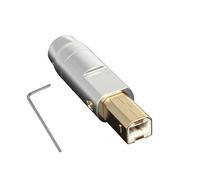 JUNNASALIKER USB B-Type Square Port Gold-Plated Plug Shell 6mm Hole Aluminum Alloy Shell Connector Housing For USB Cable Repairs