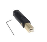 JUNNASALIKER USB B-Type Square Port Gold-Plated Plug Shell 6mm Hole Aluminum Alloy Shell Connector Housing For USB Cable Repairs