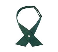 JUNNASALIKER Women Criss Cross Bow Tie Adjustable Criss Cross Neck Tie Pre Tied Necktie Green
