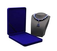 JunningGor Jewelry Set Velvet Box Necklace Earring Ring Necklace Bracelet Gift Display Case Wedding Jewelry Storage Holder (Royal Blue For Chunky Collar Necklace)