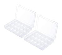 Junohawk 2PCS Organiser Storage Box with 18 Removable Grids Compartments, Versatile Plastic Organizer Containers for Snacks, Beads, Screws, Sewing Supplies and Small Parts Organization