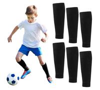 Junohawk 3 Pair Football Sock Sleeves, Black Compression Calf Sleeves for Football, Running and Training for Men, Women and Teens