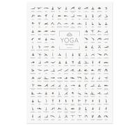 JUNOMI® Yoga Poster DIN A2 with 168 Poses and Asanas, Perfect for Studios and Home Exercises, Ideal Yoga Gift, Suitable for Beginners and Professionals | Frameless